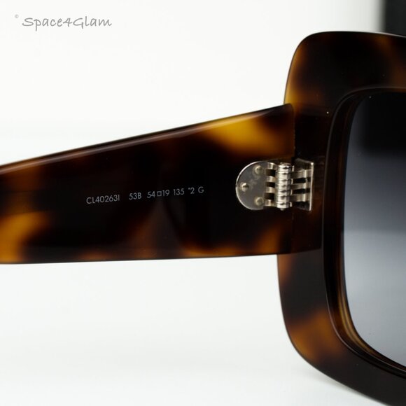 Celine Women Sunglasses Havana Gradient Smoke Geometric CL40263I 3 DOTS 53B NEW - Picture 6 of 11